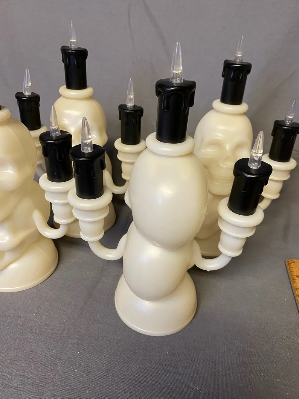 Target Ivory and Black Skull Candelabra Set